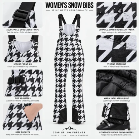 Custom Women Insulated Snow Bib Overalls - Image 2