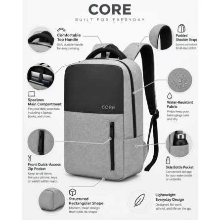 Custom CORE Urban Backpack Padded Shoulder Straps - Image 3