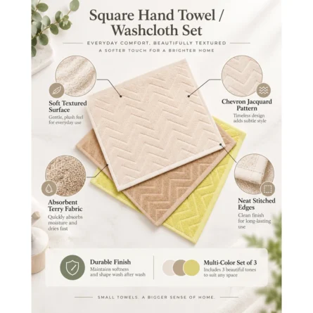 Custom Chevron Jacquard Hand Towel Set - Image 3