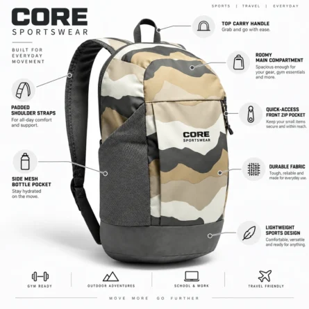 Custom Camo Everyday Sports Backpack - Image 4