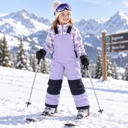 Custom Kids Lavender Insulated Snow Bib - Image 3