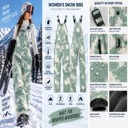 Custom Tie-Dye Insulated Snow Bib - Image 3