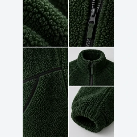 Custom Men High-Pile Sherpa Fleece Jacket - Image 4