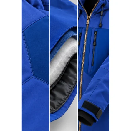 Custom Men Royal Blue Softshell Snowboard Jacket - Image 3