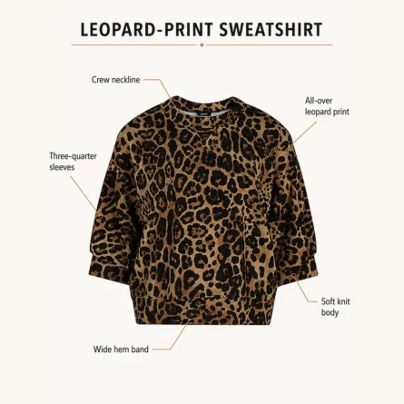Custom Women Leopard-Print Sweatshirt - Image 2