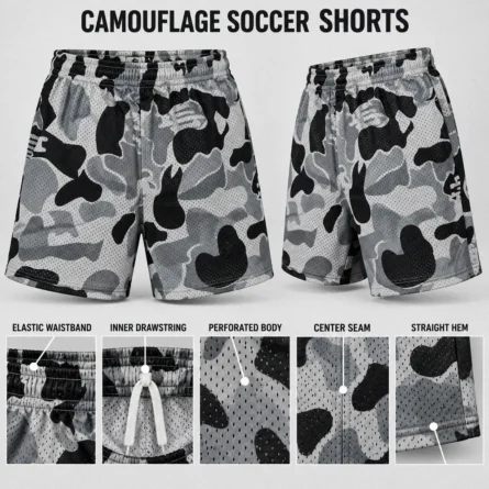 Custom Camo Mesh Soccer Shorts - Image 4