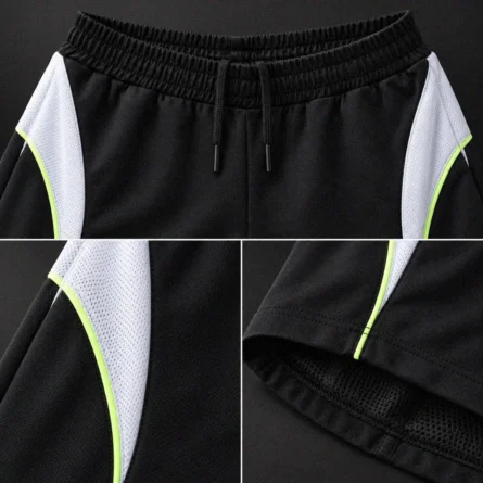 Custom Panelled Soccer Shorts with Piping - Image 2