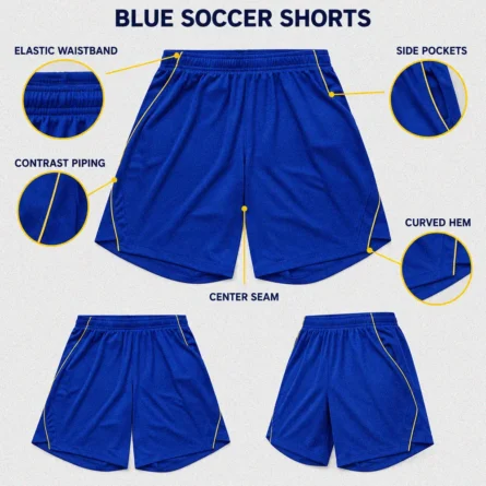 Custom Soccer Shorts with Contrast Piping - Image 2