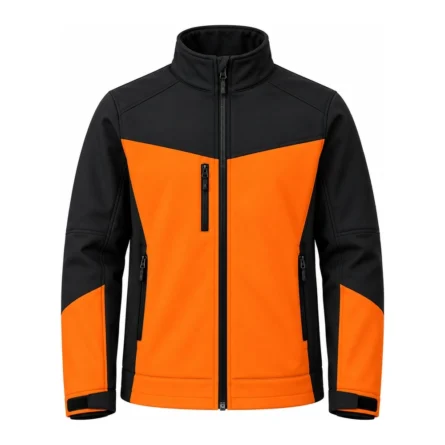 Custom Orange and Black Softshell Jacket