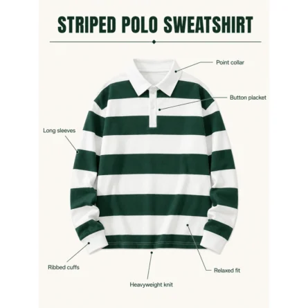 Custom Striped Rugby Sweatshirt - Image 2