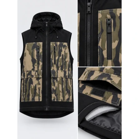 Custom Men Camo Technical Snow Vest - Image 3