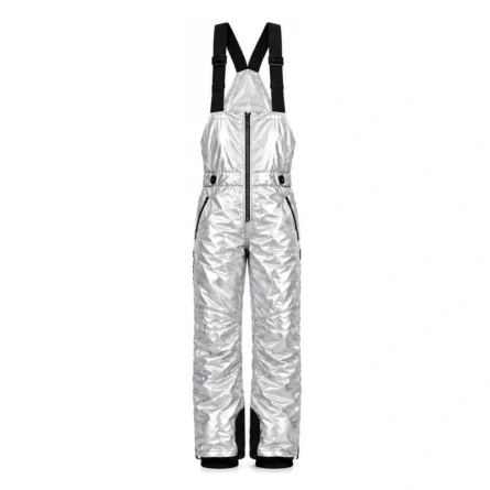 Custom Metallic Silver Insulated Snow Bib