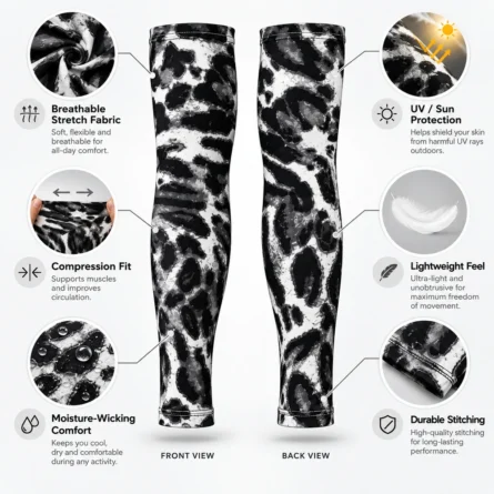 CustomLeopard Print Compression Sleeves - Image 4