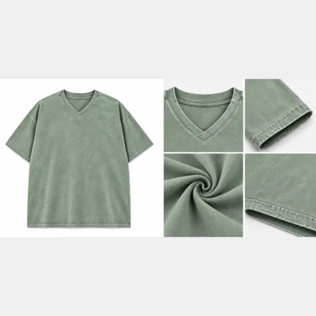 Custom Vintage Washed Oversized V-Neck T-Shirt - Image 2