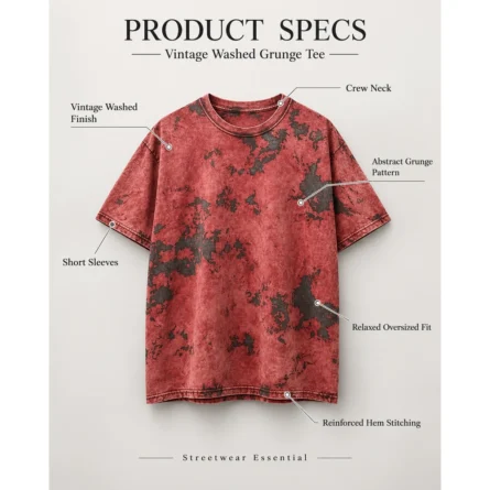 Custom Vintage Washed Grunge T-Shirt - Image 2