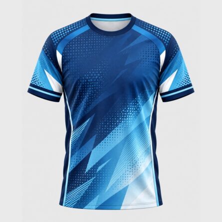 Customs Strike Blue Geometric Soccer Jersey