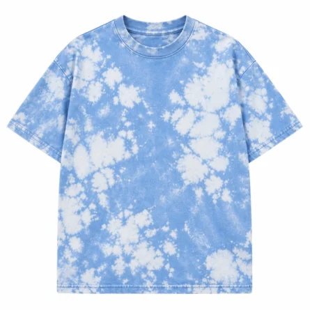 Custom Blue Cloud Washed Oversized T-Shirt