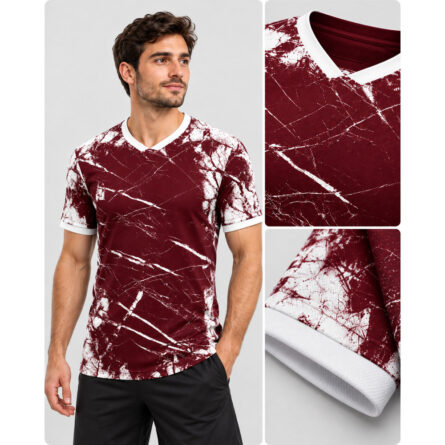 Custom Graphic Marble Printed Soccer Jersey - Image 2