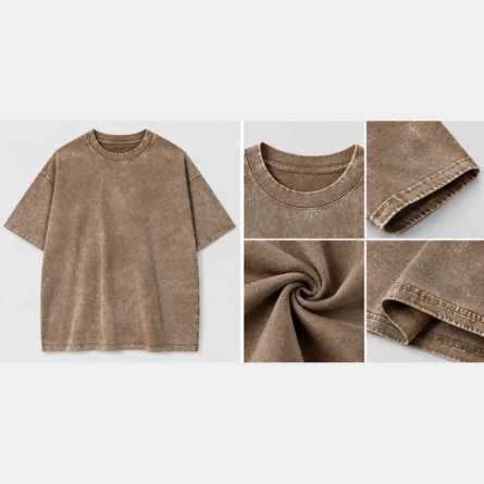 Custom Washed Mocha Brown Oversized T-Shirt - Image 2
