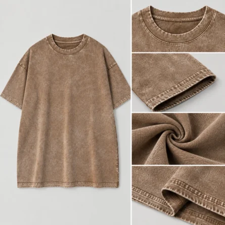 Custom Washed Mocha Brown Oversized T-Shirt - Image 3