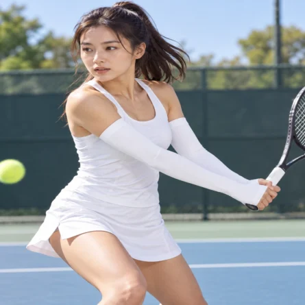 Custom White Tennis Compression Arm Sleeves - Image 3