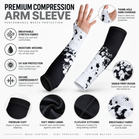 Custom Splatter Thumb-Hole Arm Sleeves - Image 2