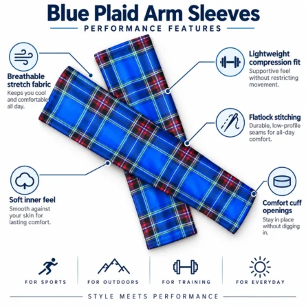 Custom Blue Checked Aram Sleeves - Image 4