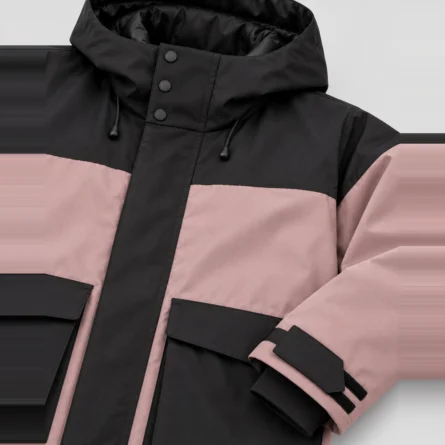 Custom Pink & Black Snowboard Jacket Utility Pockets - Image 4