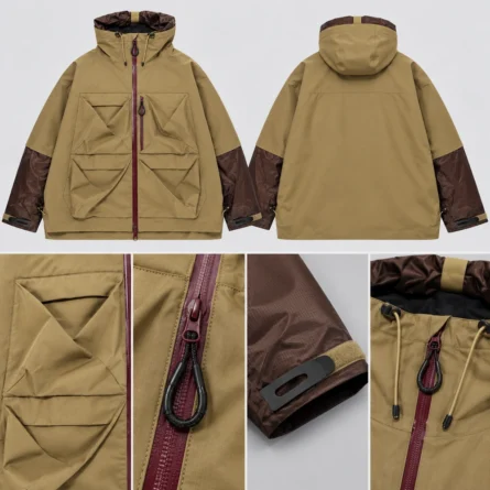 Custom Hooded Front Pocket Windbreaker Jacket, - Image 5