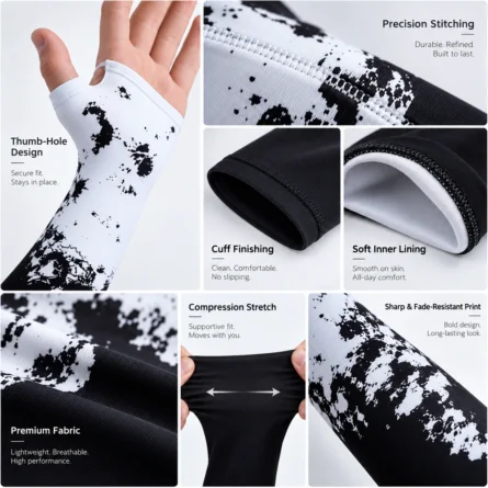 Custom Splatter Thumb-Hole Arm Sleeves - Image 3