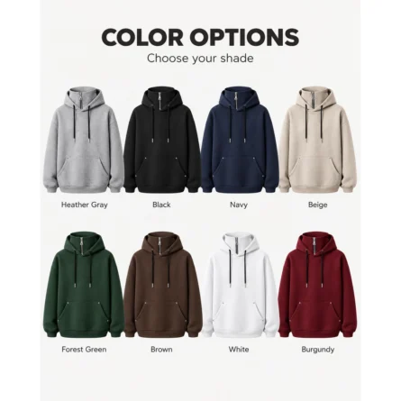 Custom Unisex Oversized Half-Zip Hoodie - Image 2