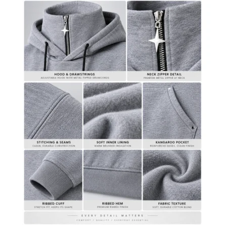 Custom Unisex Oversized Half-Zip Hoodie - Image 5