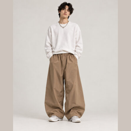 Custom Sand Beige Baggy Snowboarding Pants