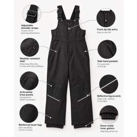Custom Black Insulated Snow Bib - Image 4