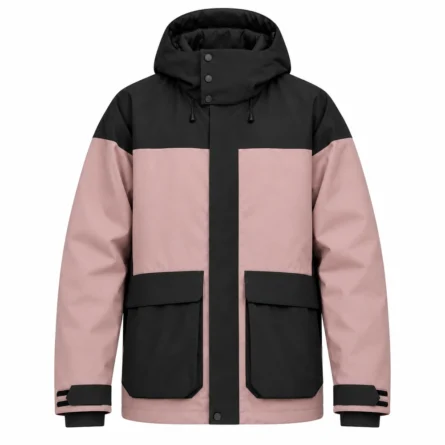 Custom Pink & Black Snowboard Jacket Utility Pockets - Image 1