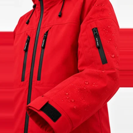 Custom Red Hooded Ski Snowboarding Jacket - Image 2