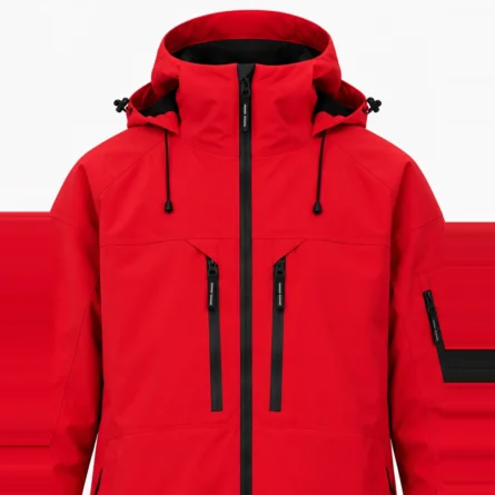 Custom Red Hooded Ski Snowboarding Jacket - Image 3