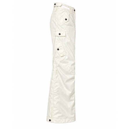 Custom White Wide-Leg Cargo Snowboarding Pants - Image 2