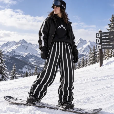 Custom Striped Baggy Snowboarding Pants - Image 2
